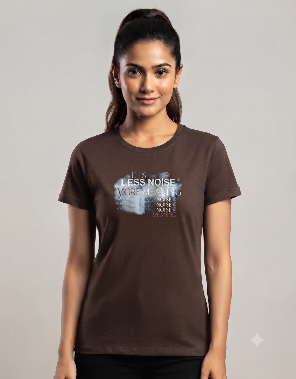 Less Noise More Meaning Watercolor Graphic Women's Classic T-Shirt – Tee