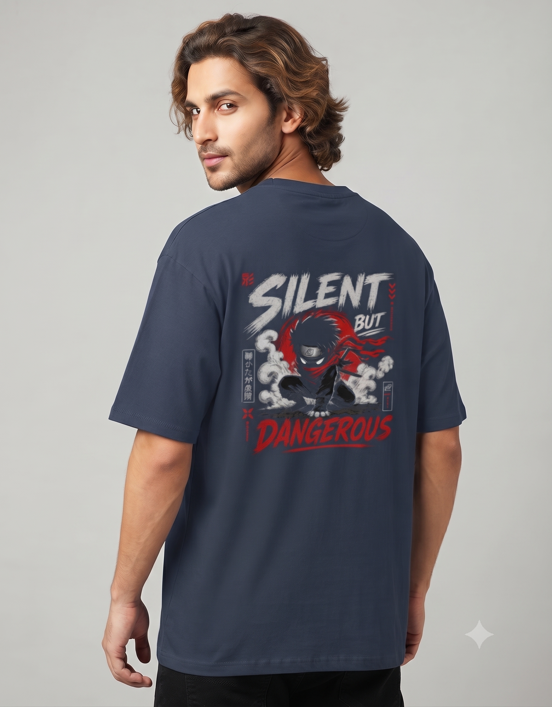 Silent But Dangerous Anime Ninja Oversized T-Shirt – Unisex Graphic Tee