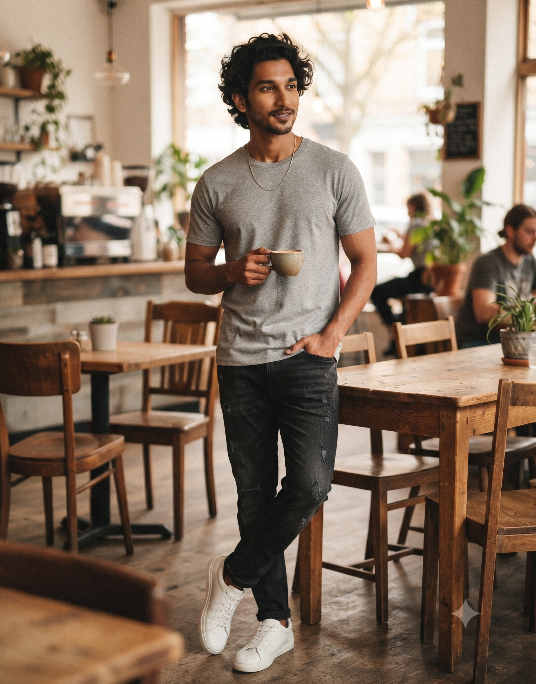 Plain Grey Melange T-Shirt