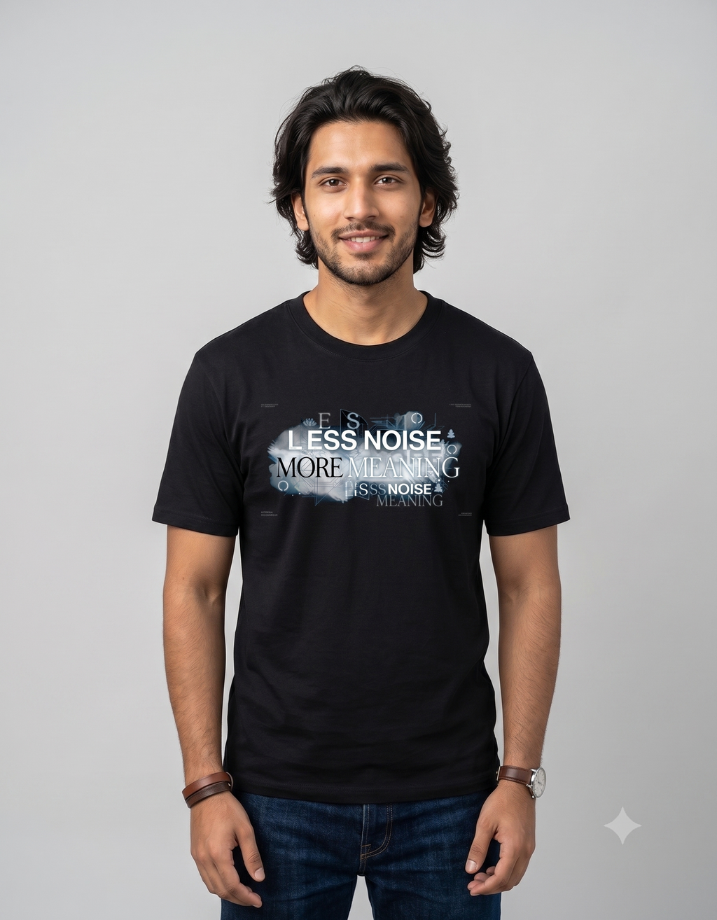 Less Noise More Meaning Classic T-Shirt – Streetwear Graphic Tee