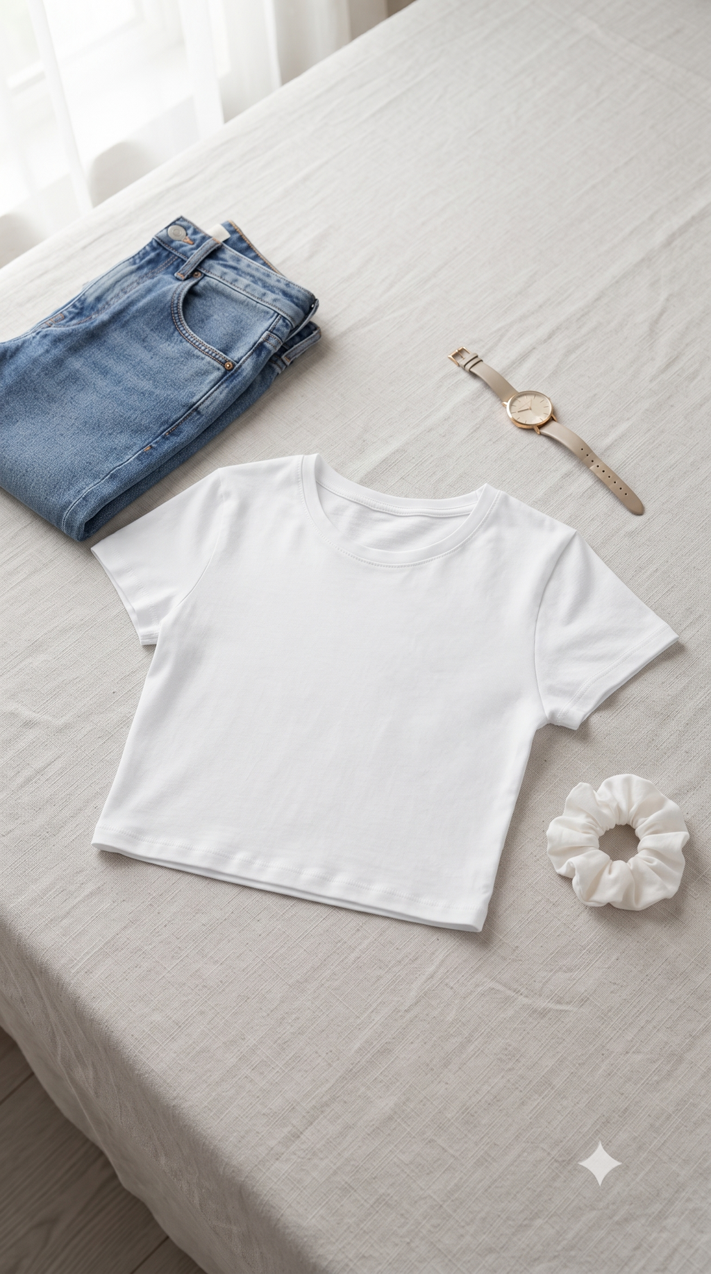 White	Plain	Crop	Top