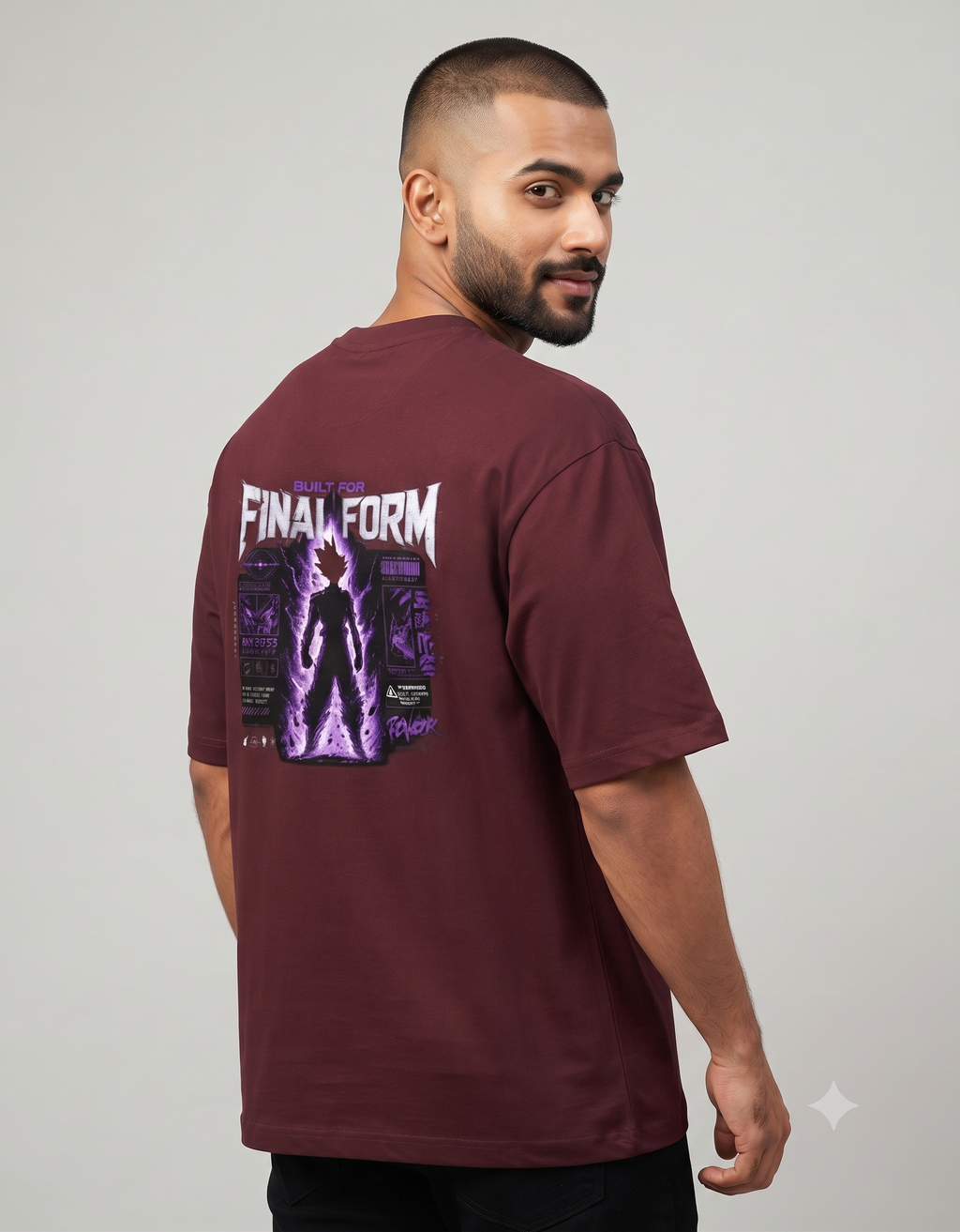 Built For Final Form Anime Silhouette Oversized T-Shirt – Graphic Tee