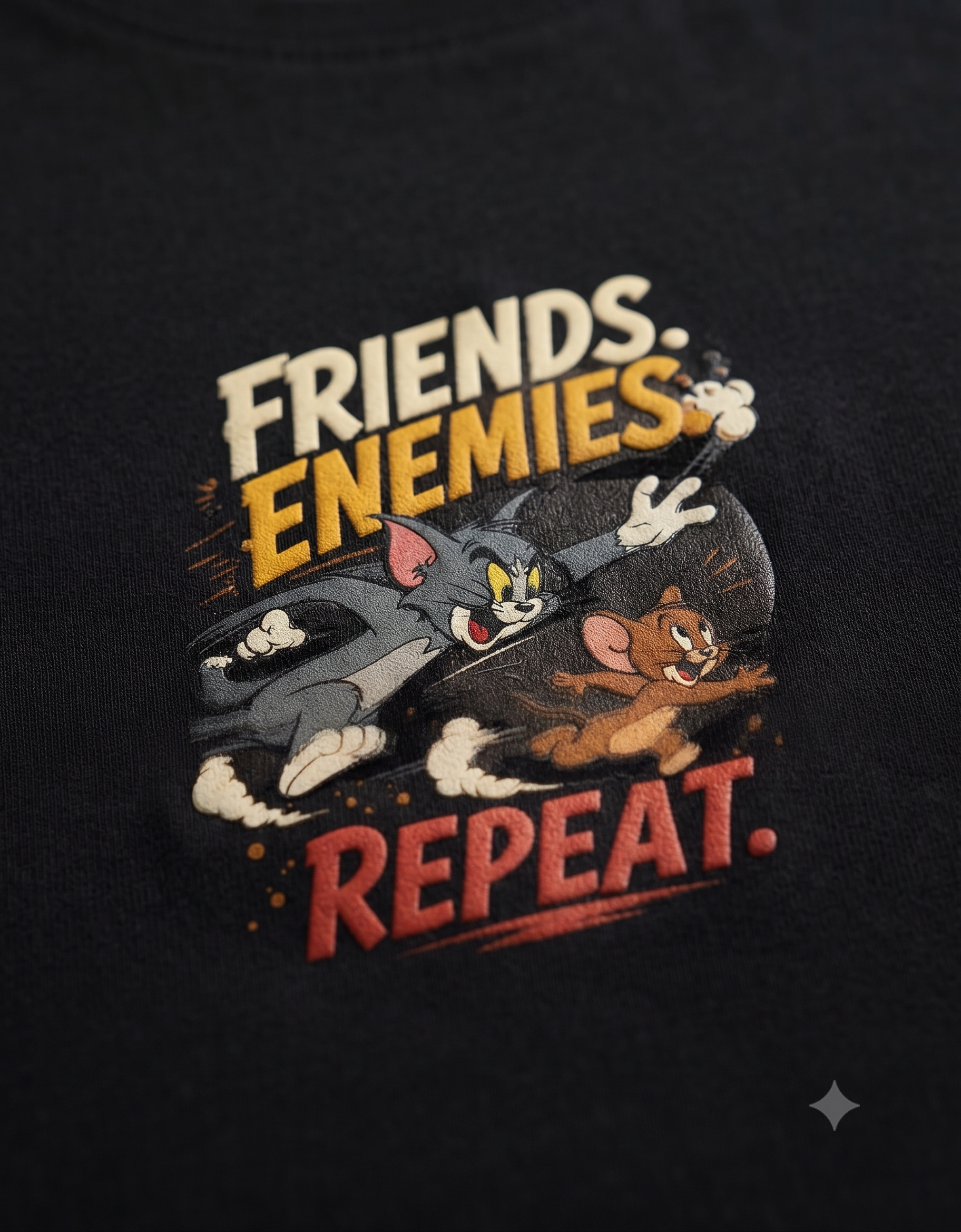 Friends Enemies Repeat Retro Comic Women's Classic T-Shirt – Graphic Tee