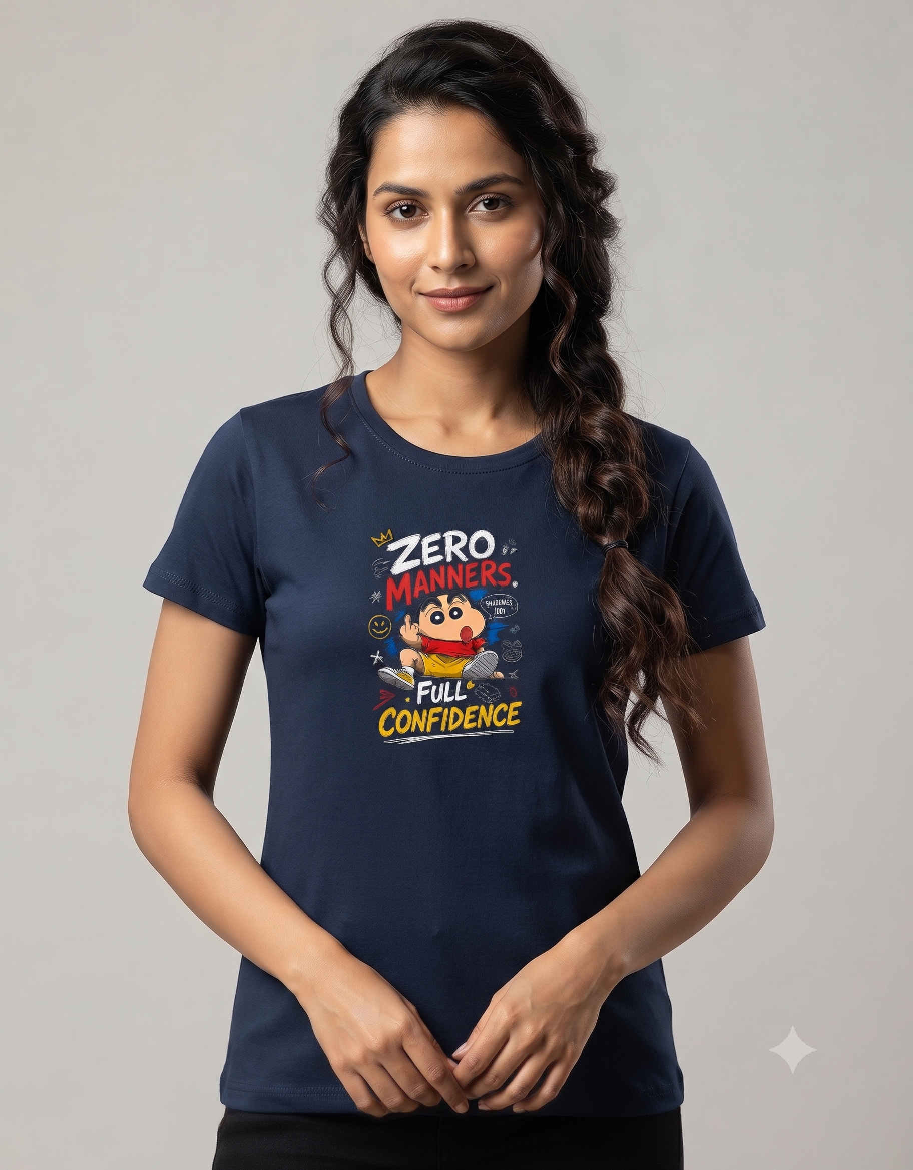 Zero Manners Full Confidence Sketch Graphic Women's Classic T-Shirt – Tee
