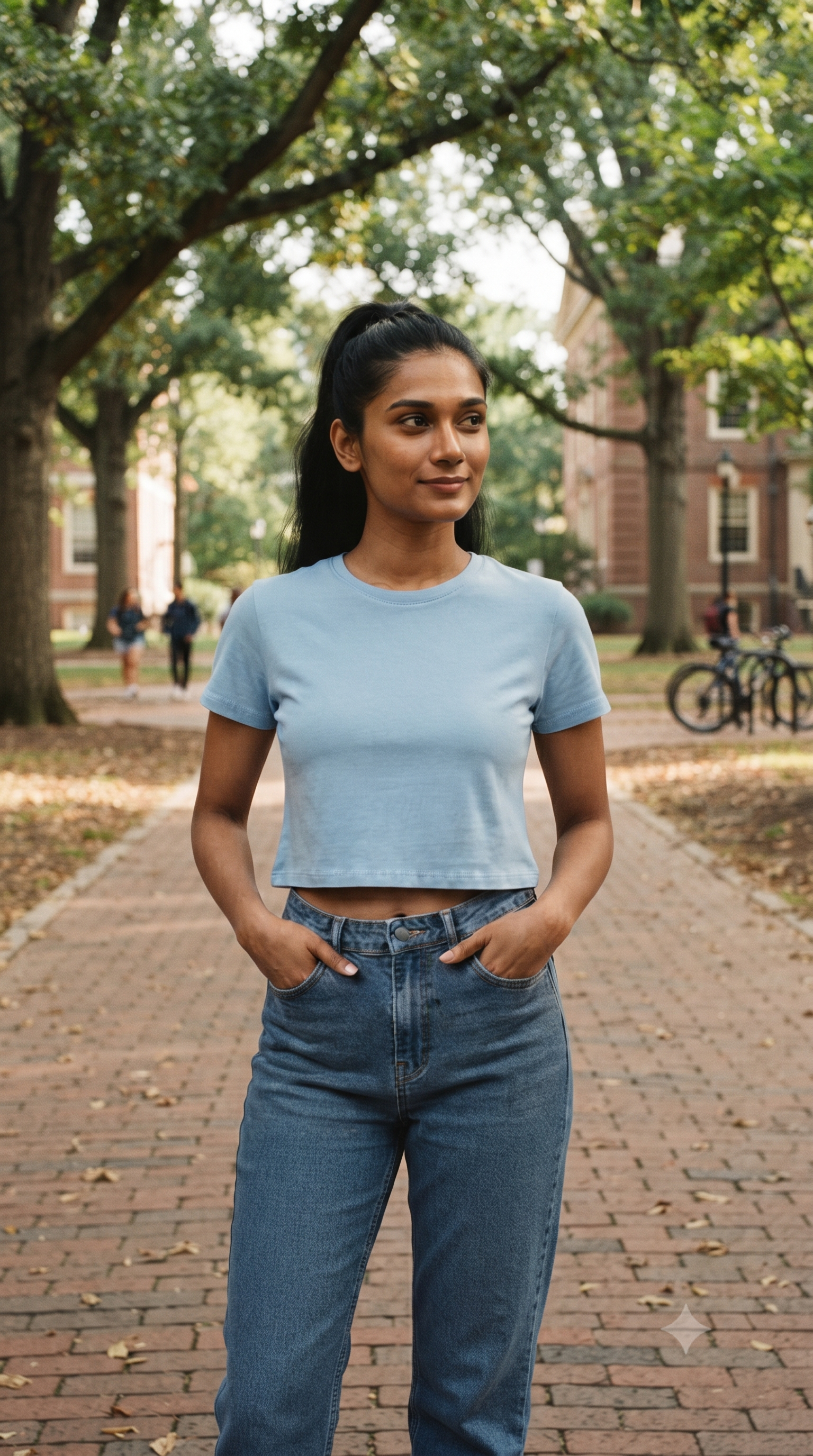 SkyBlue	Plain	Crop	Top