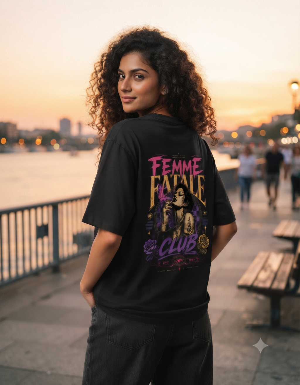 Femme Fatale Club Oversized T-Shirt – Men's Graphic Tee