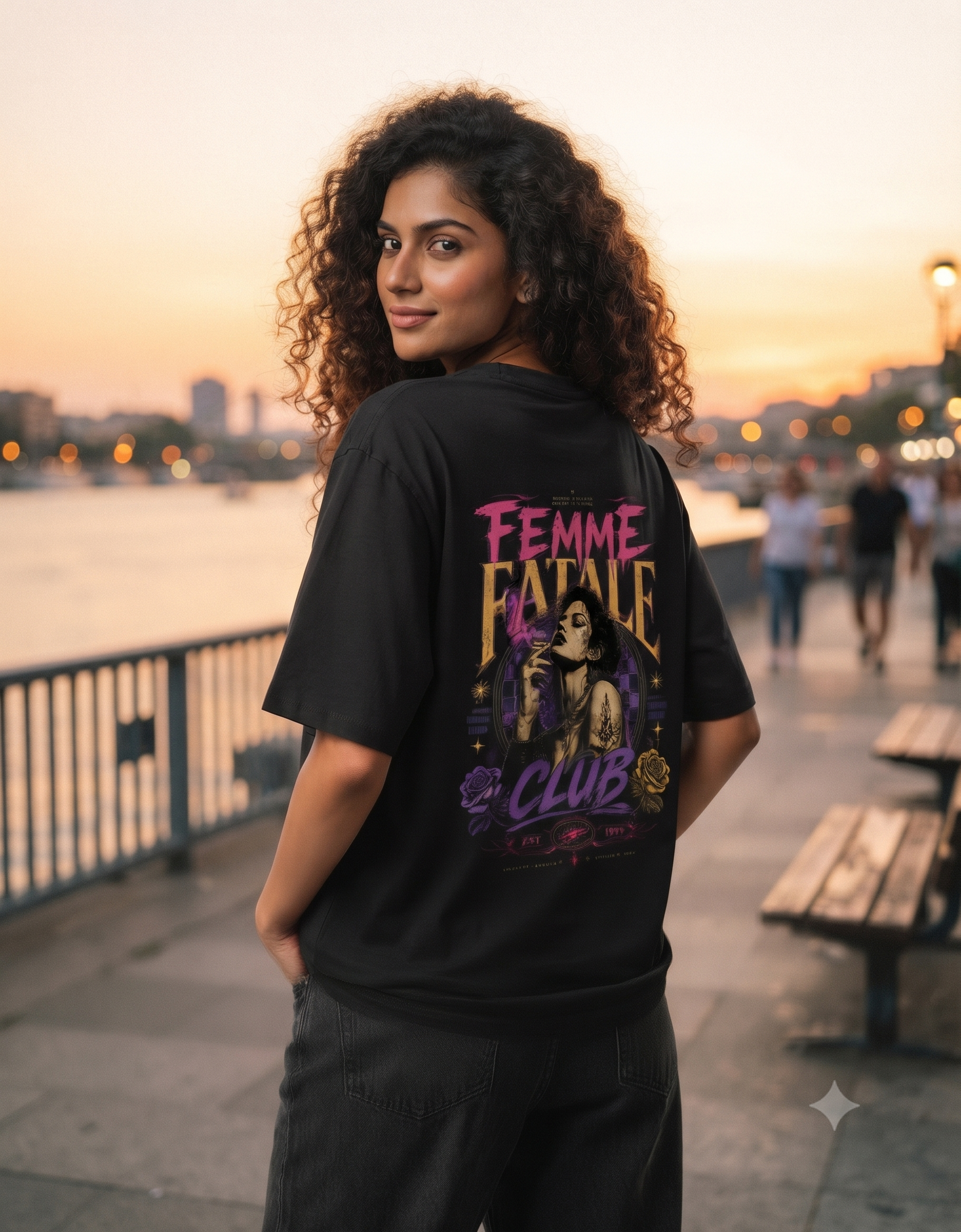 Femme Fatale Club Oversized T-Shirt – Men's Graphic Tee