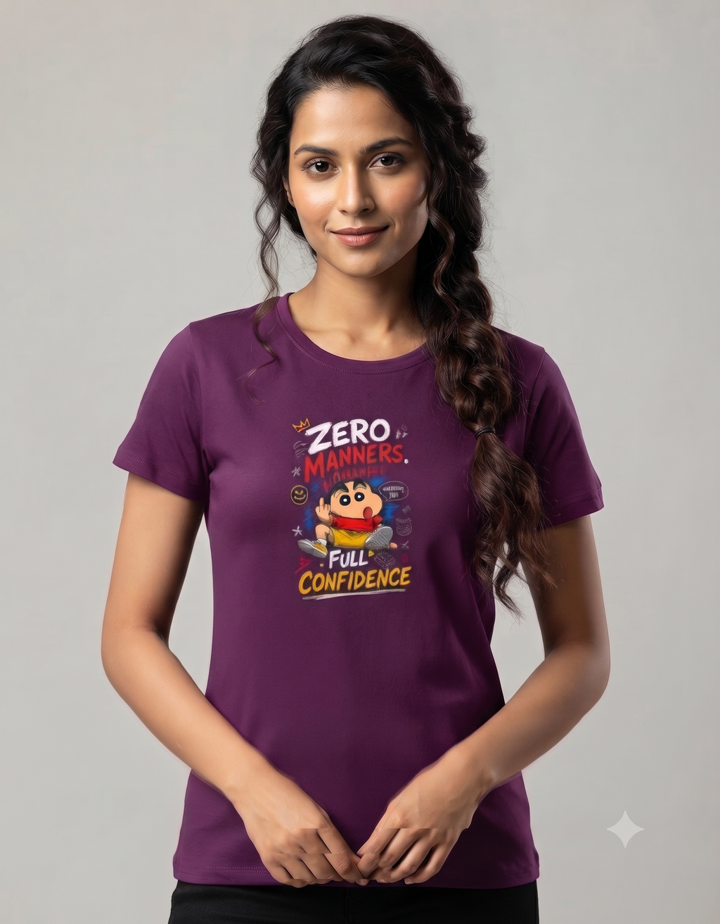 Zero Manners Full Confidence Sketch Graphic Women's Classic T-Shirt – Tee