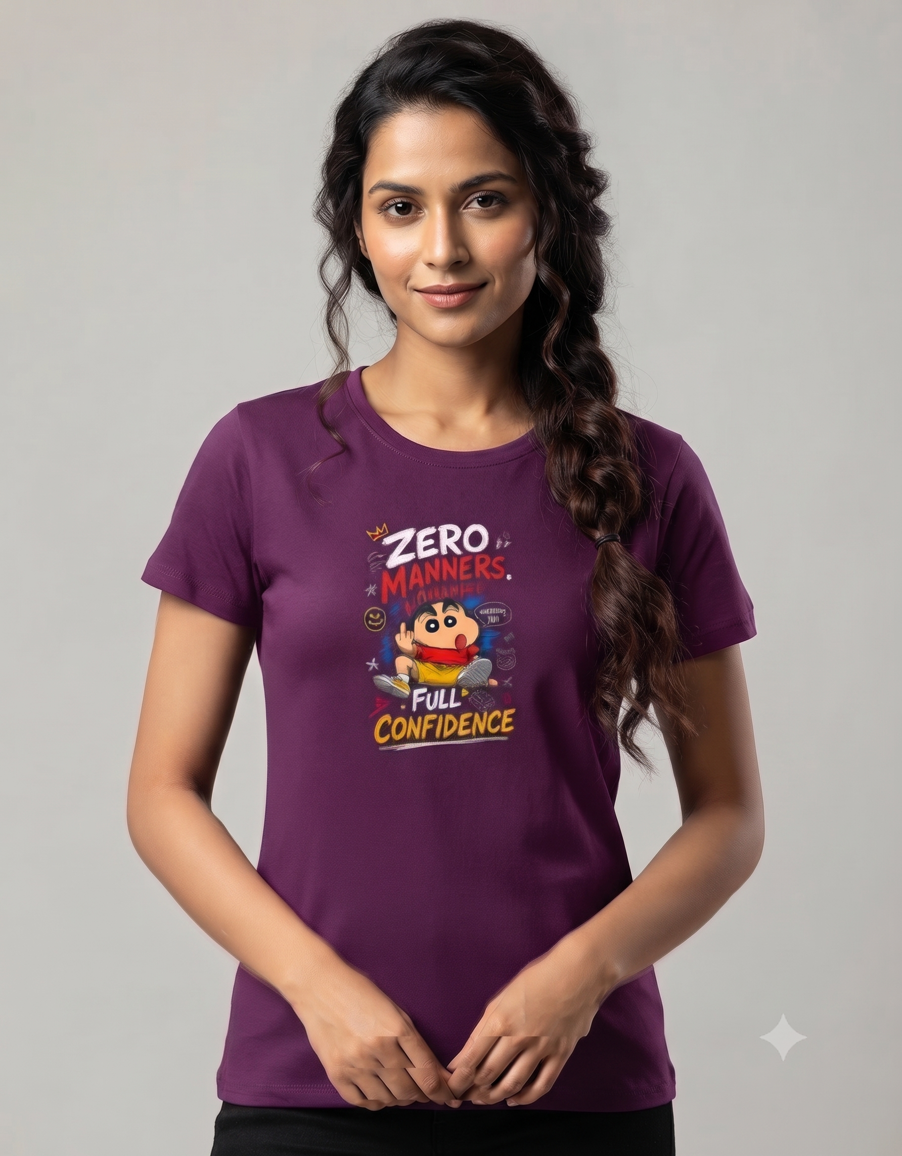 Zero Manners Full Confidence Sketch Graphic Women's Classic T-Shirt – Tee