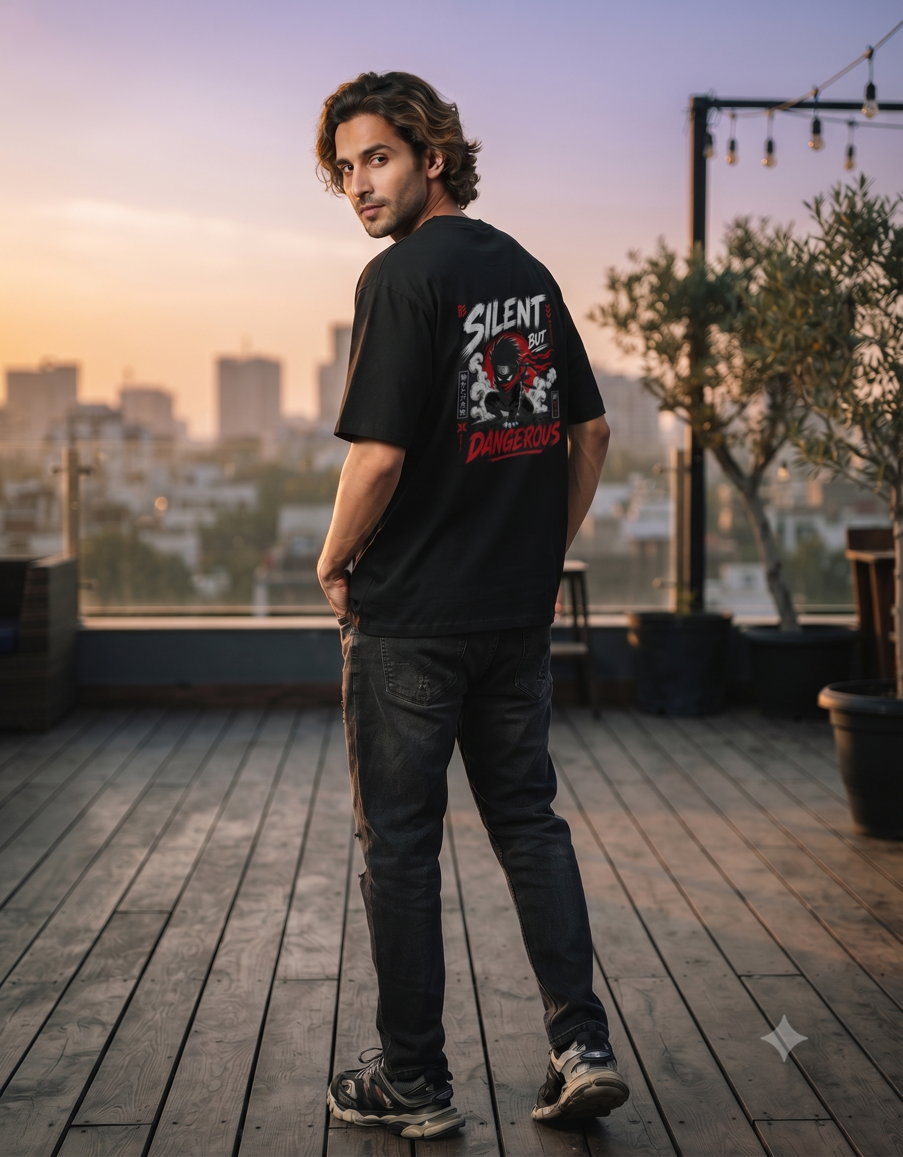Silent But Dangerous Anime Ninja Oversized T-Shirt – Unisex Graphic Tee