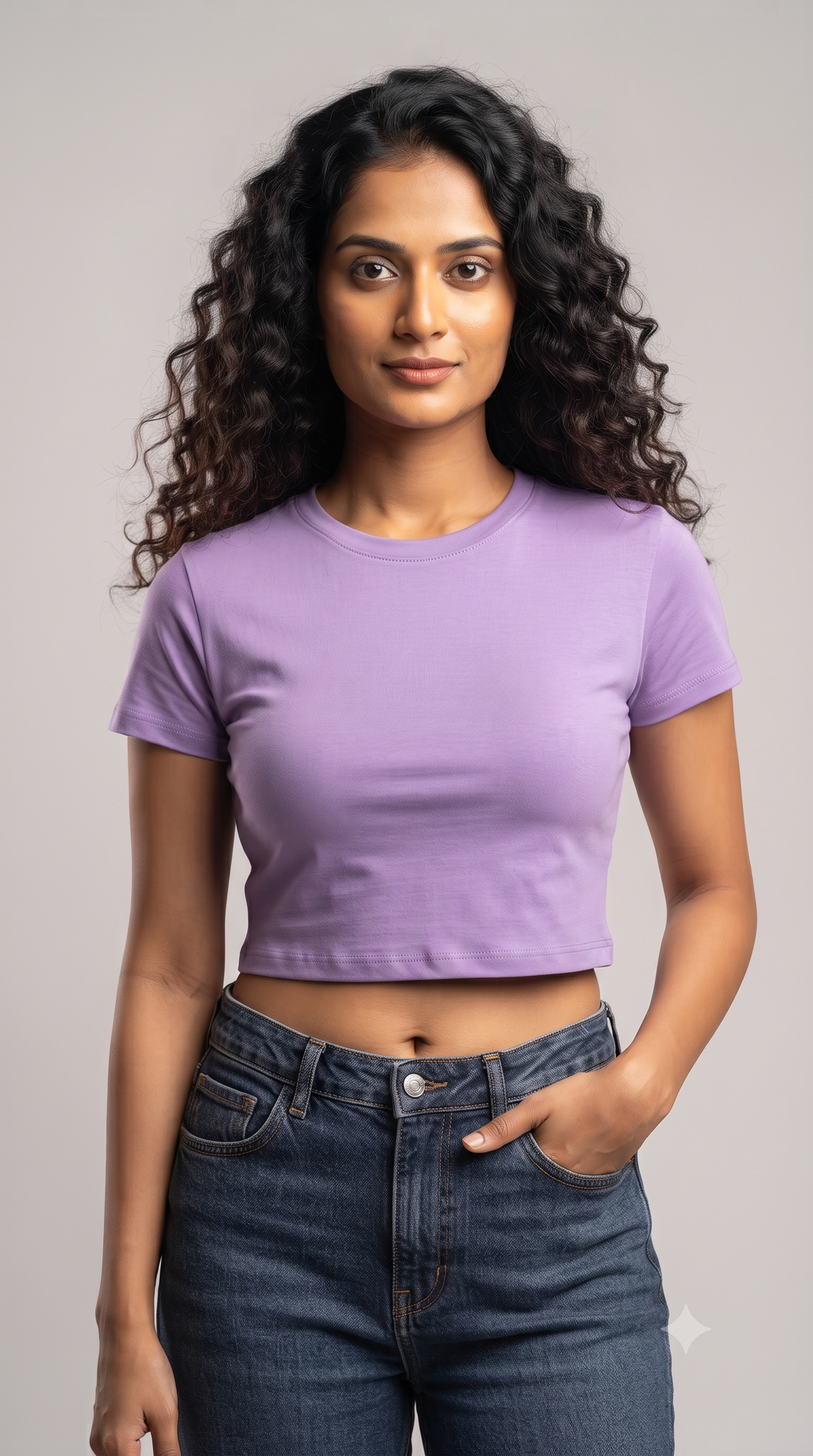 Lavender	Plain	Crop	Top