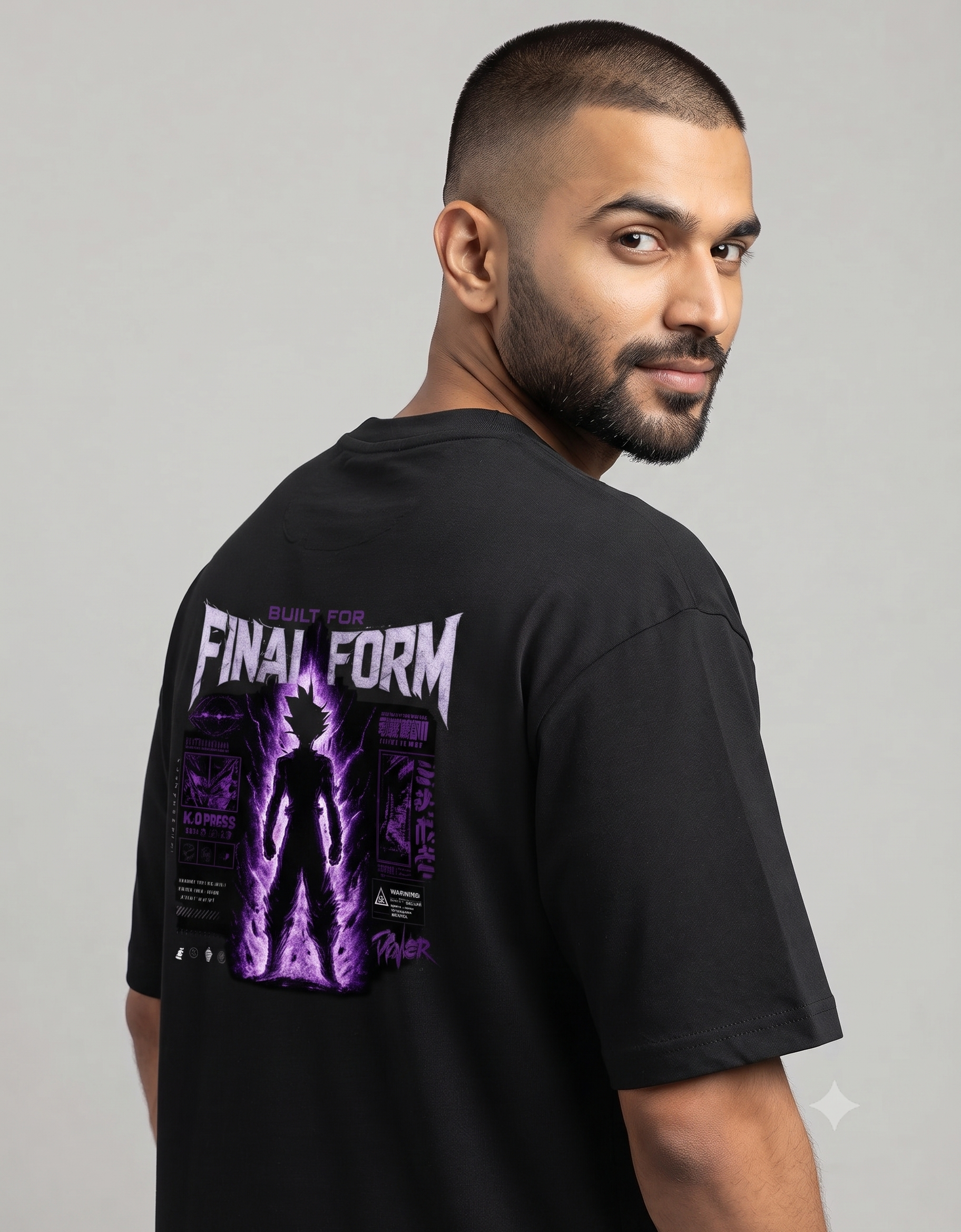 Built For Final Form Anime Silhouette Oversized T-Shirt – Graphic Tee