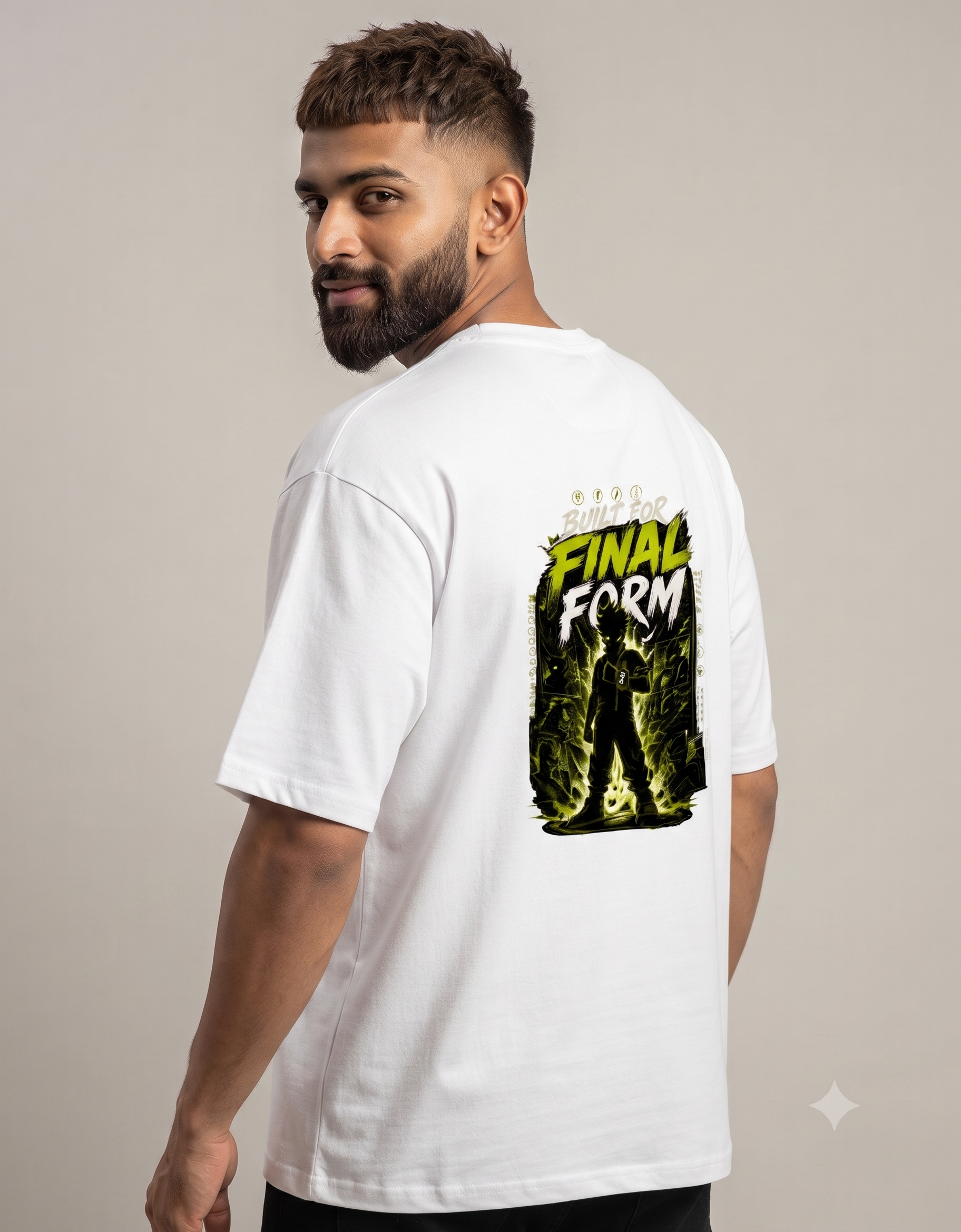 Built For Final Form Anime Silhouette Oversized T-Shirt – Graphic Tee