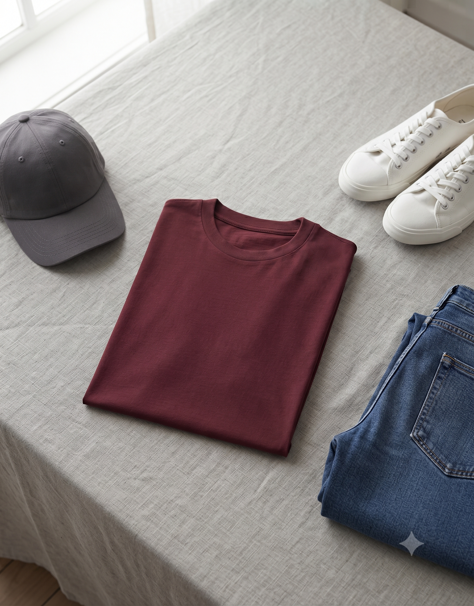 Plain	Maroon	T-Shirt