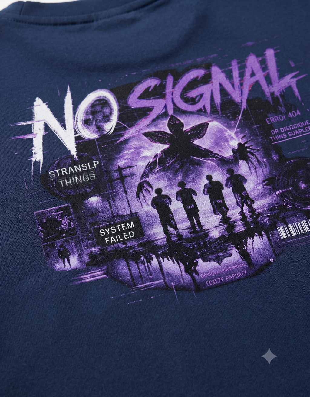 No Signal Retro Horror Oversized T-Shirt – Men's Graphic Tee