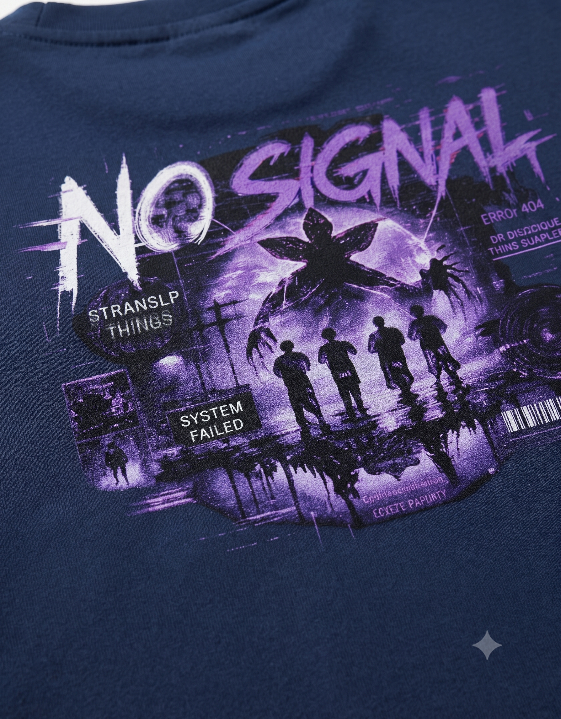 No Signal Retro Horror Oversized T-Shirt – Men's Graphic Tee