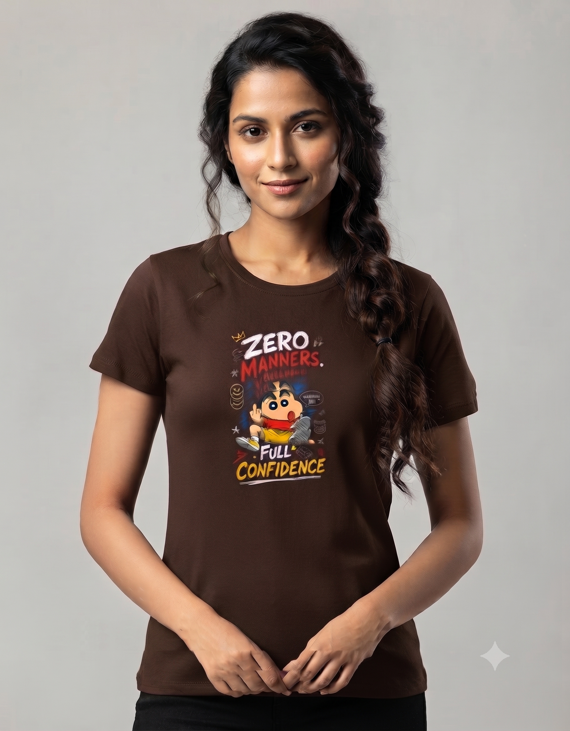 Zero Manners Full Confidence Sketch Graphic Women's Classic T-Shirt – Tee