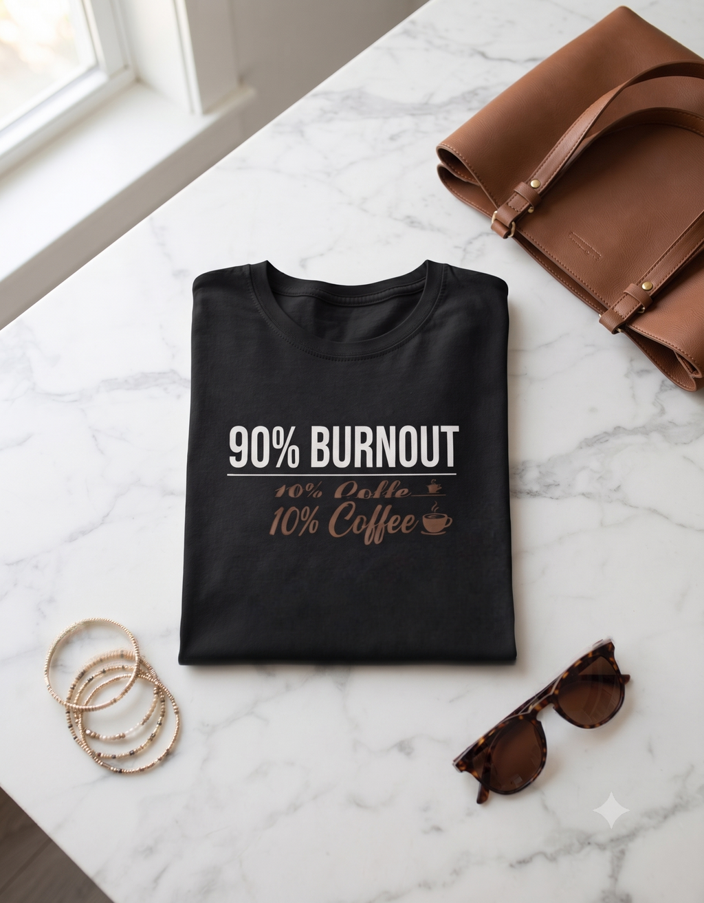 90% Burnout 10% Coffee Classic T-Shirt – Women's Graphic Tee