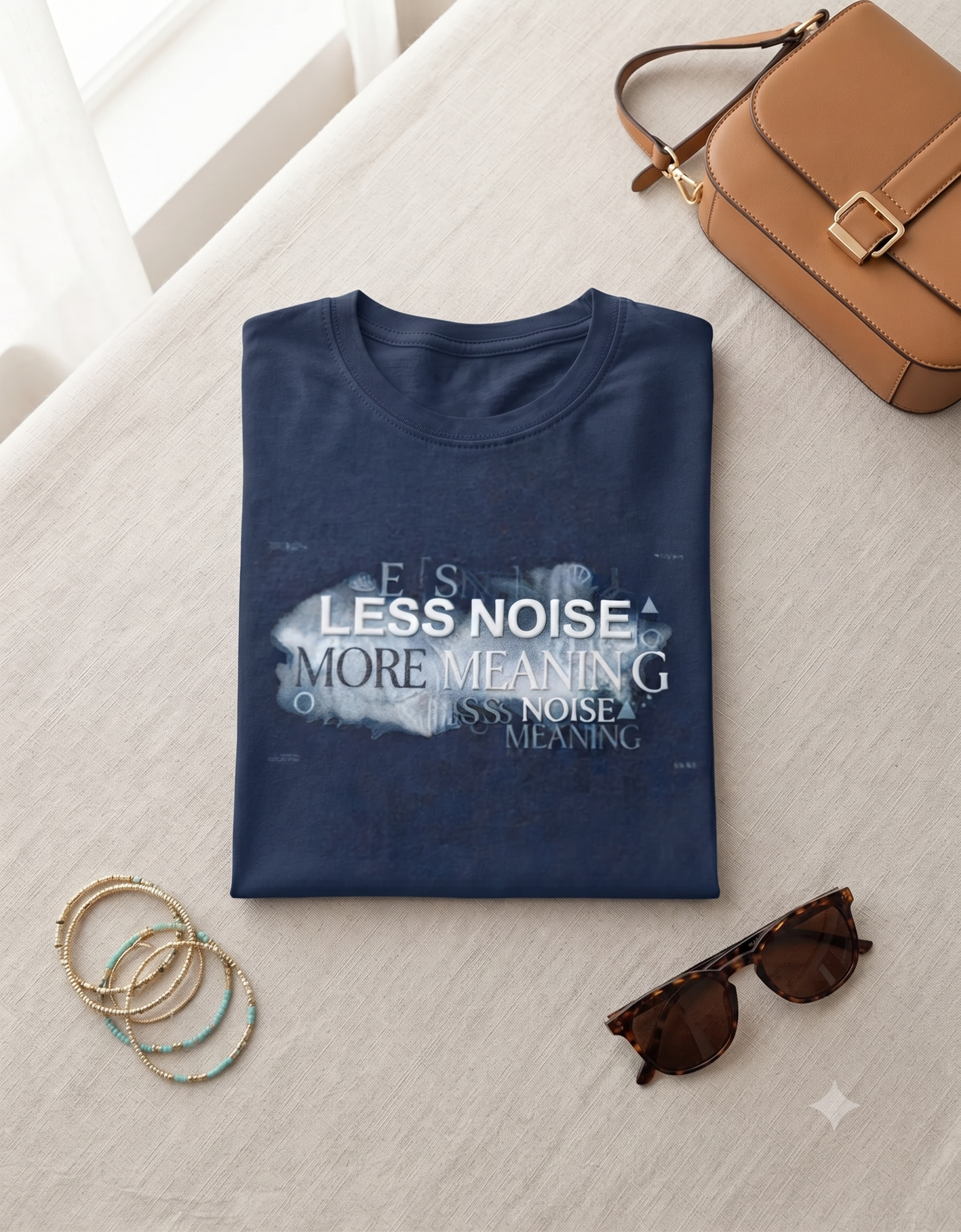 Less Noise More Meaning Watercolor Graphic Women's Classic T-Shirt – Tee