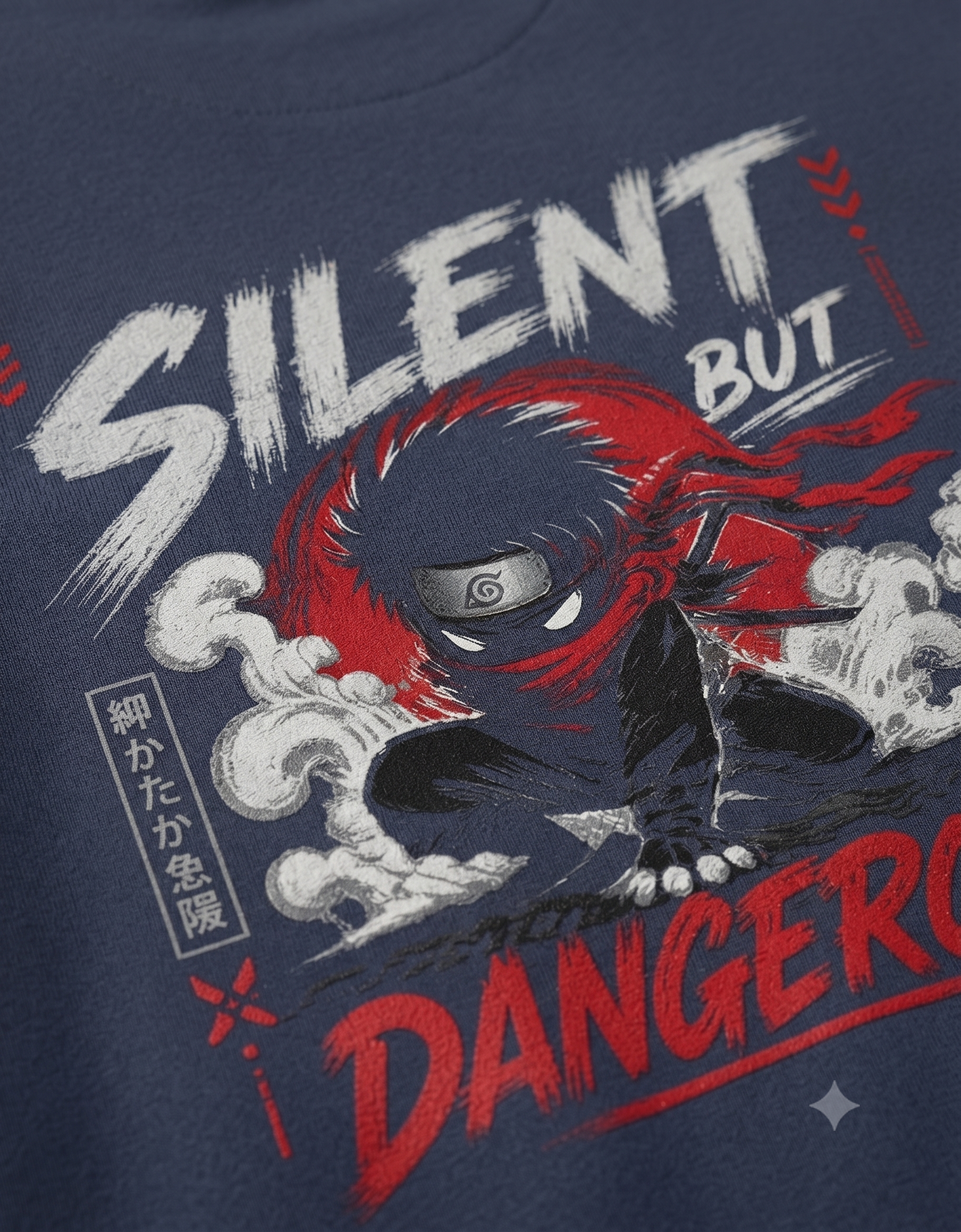 Silent But Dangerous Anime Ninja Oversized T-Shirt – Unisex Graphic Tee