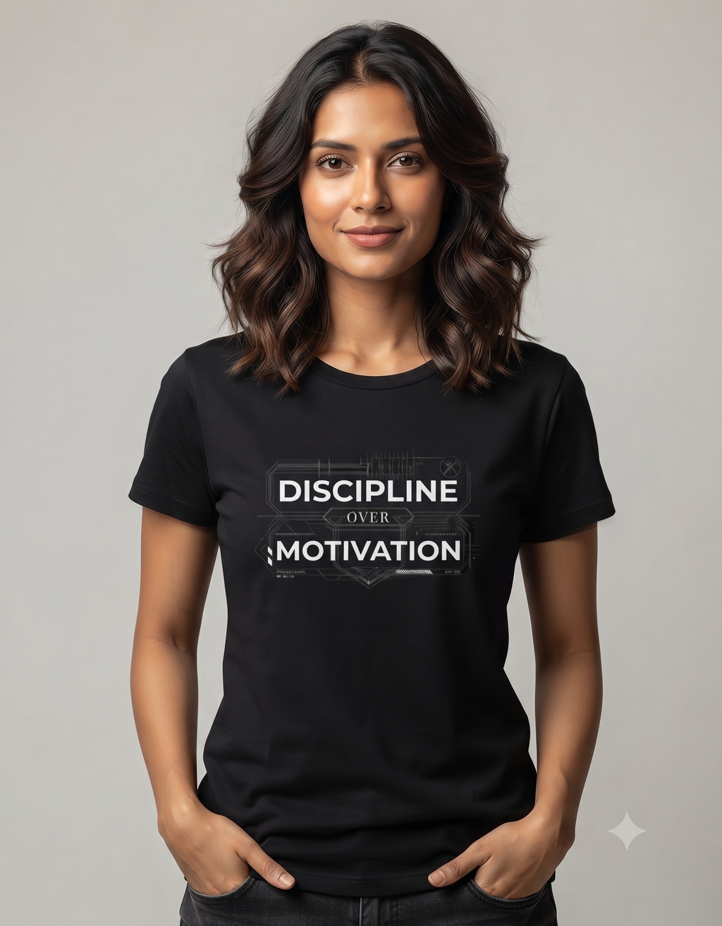 Discipline Over Motivation Blueprint Graphic Women's Classic T-Shirt – Tee