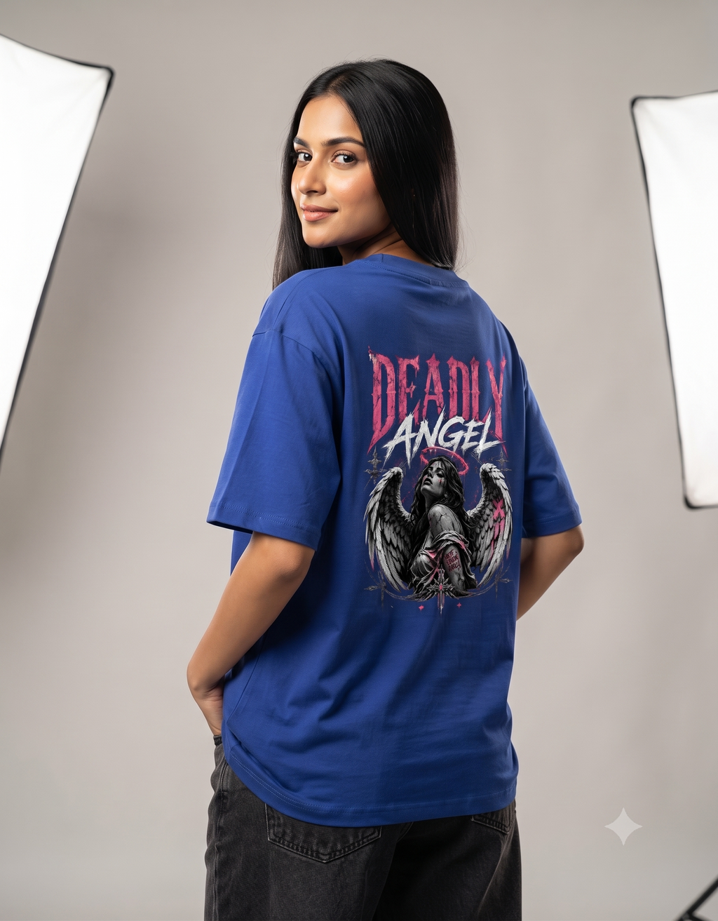Deadly Angel Oversized T-Shirt – Women's Graphic Tee