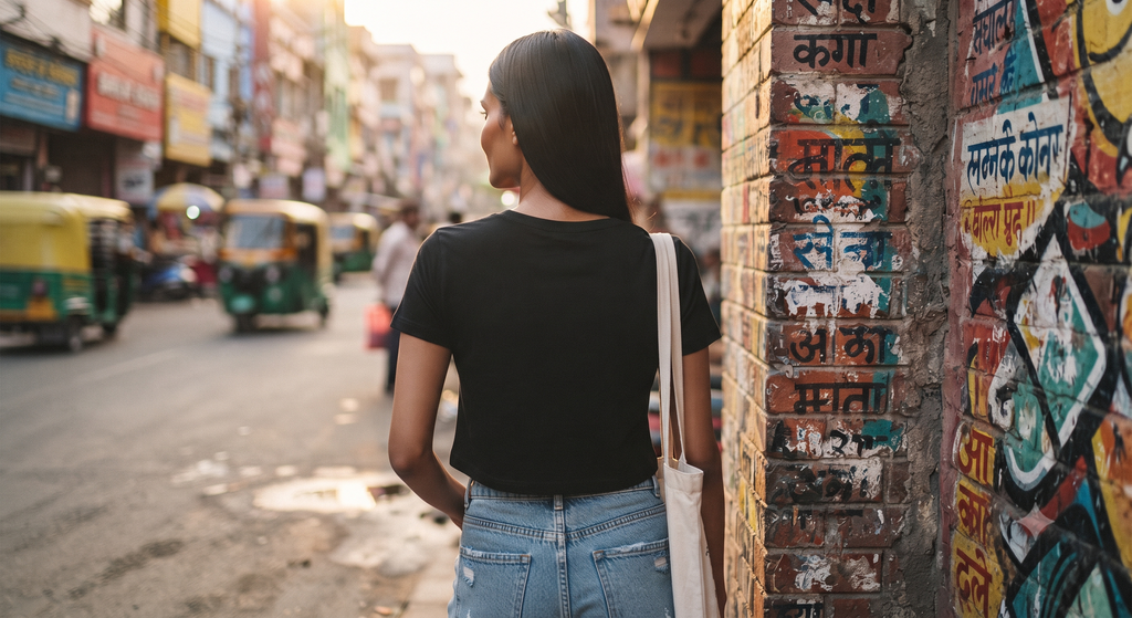 Black	Plain	Crop	Top