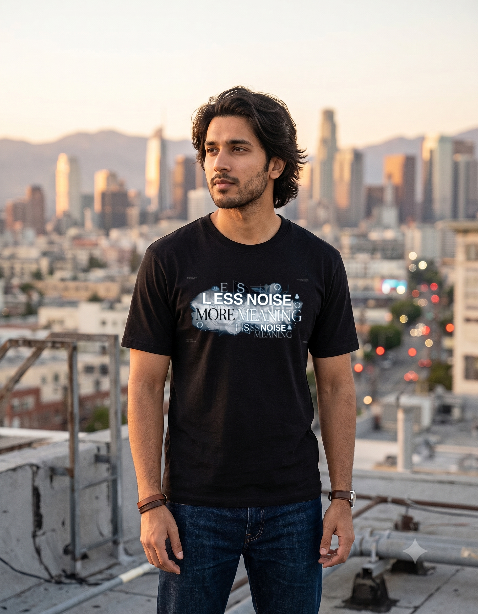 Less Noise More Meaning Classic T-Shirt – Streetwear Graphic Tee