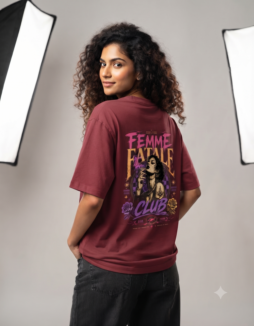Femme Fatale Club Oversized T-Shirt – Men's Graphic Tee