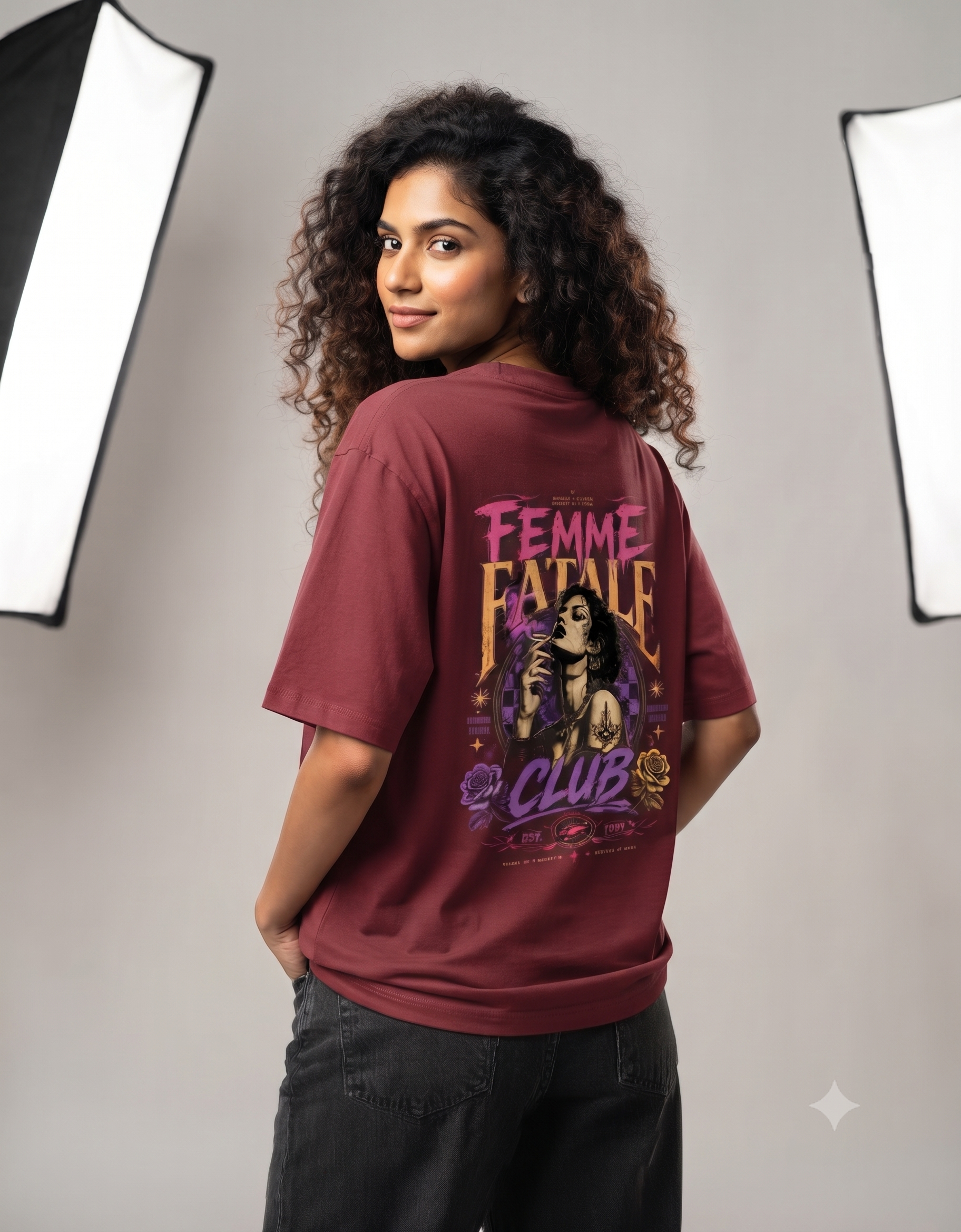 Femme Fatale Club Oversized T-Shirt – Men's Graphic Tee