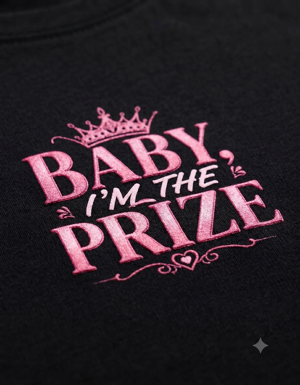Baby I'm The Prize Crop Top – Women's Graphic Tee