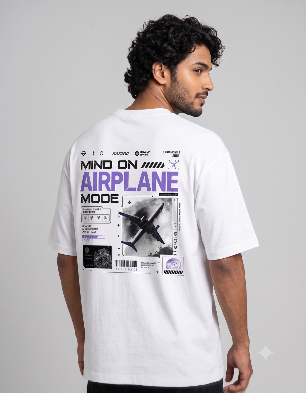 Mind On Airplane Mode Oversized T-Shirt – Men's Graphic Tee
