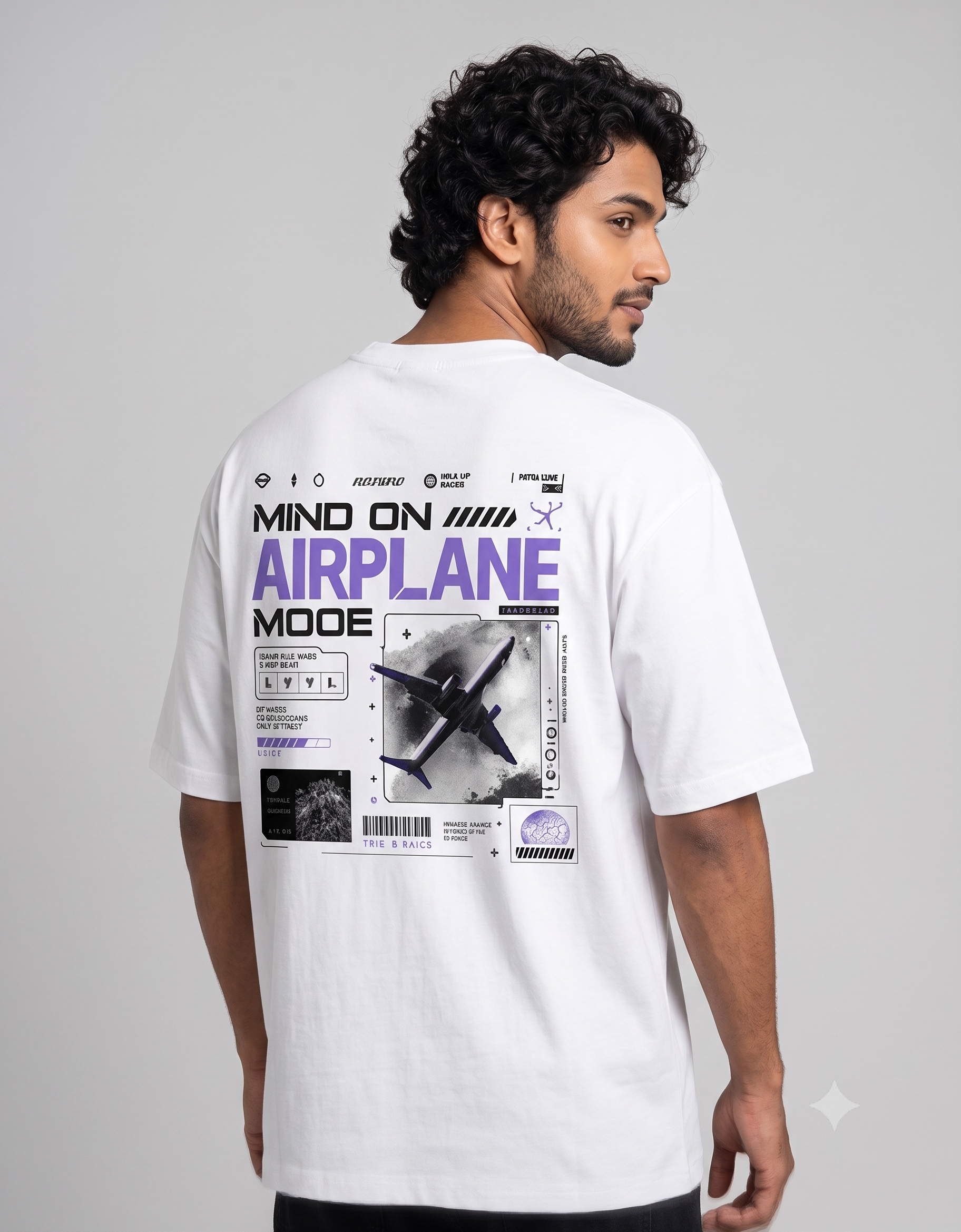 Mind On Airplane Mode Oversized T-Shirt – Men's Graphic Tee