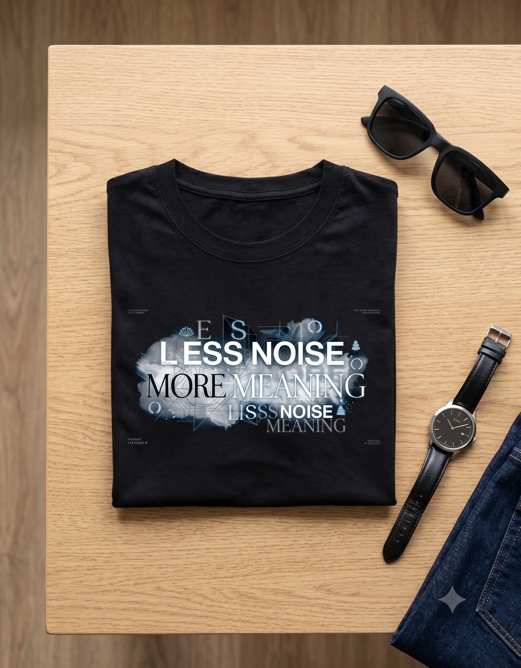 Less Noise More Meaning Classic T-Shirt – Streetwear Graphic Tee
