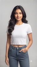 White	Plain	Crop	Top