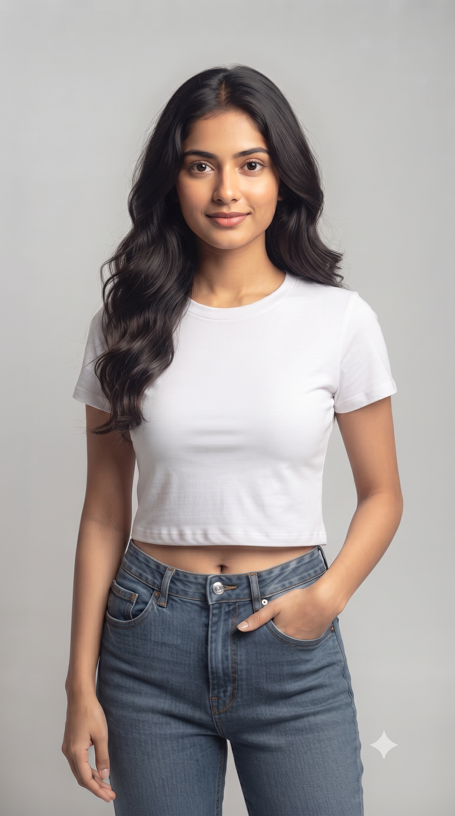 White	Plain	Crop	Top