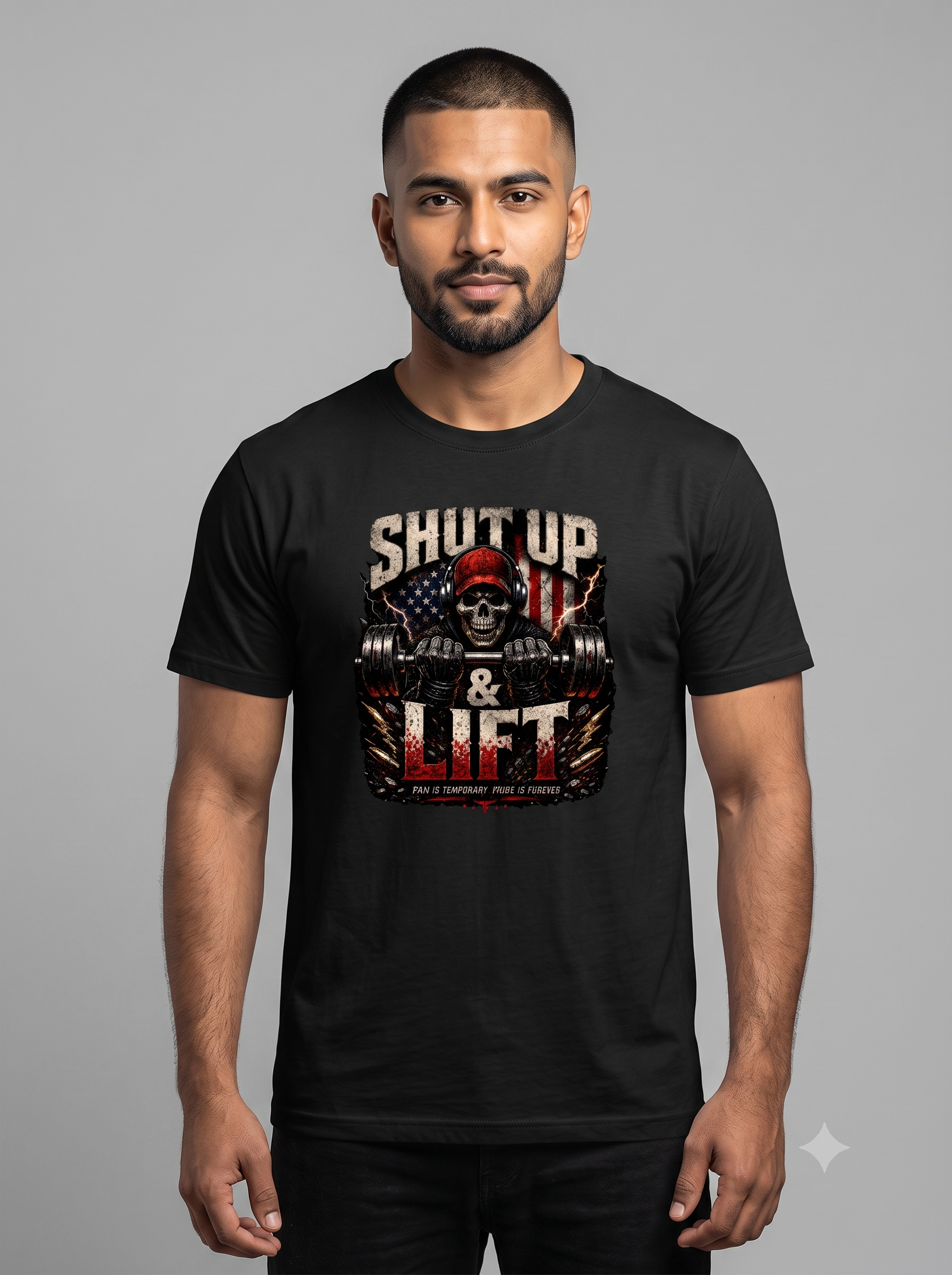 Shut Up & Lift Skull Classic T-Shirt – Men's Graphic Gym Tee