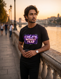 Create Without Fear Cyberpunk Neon Classic T-Shirt – Unisex Graphic Tee