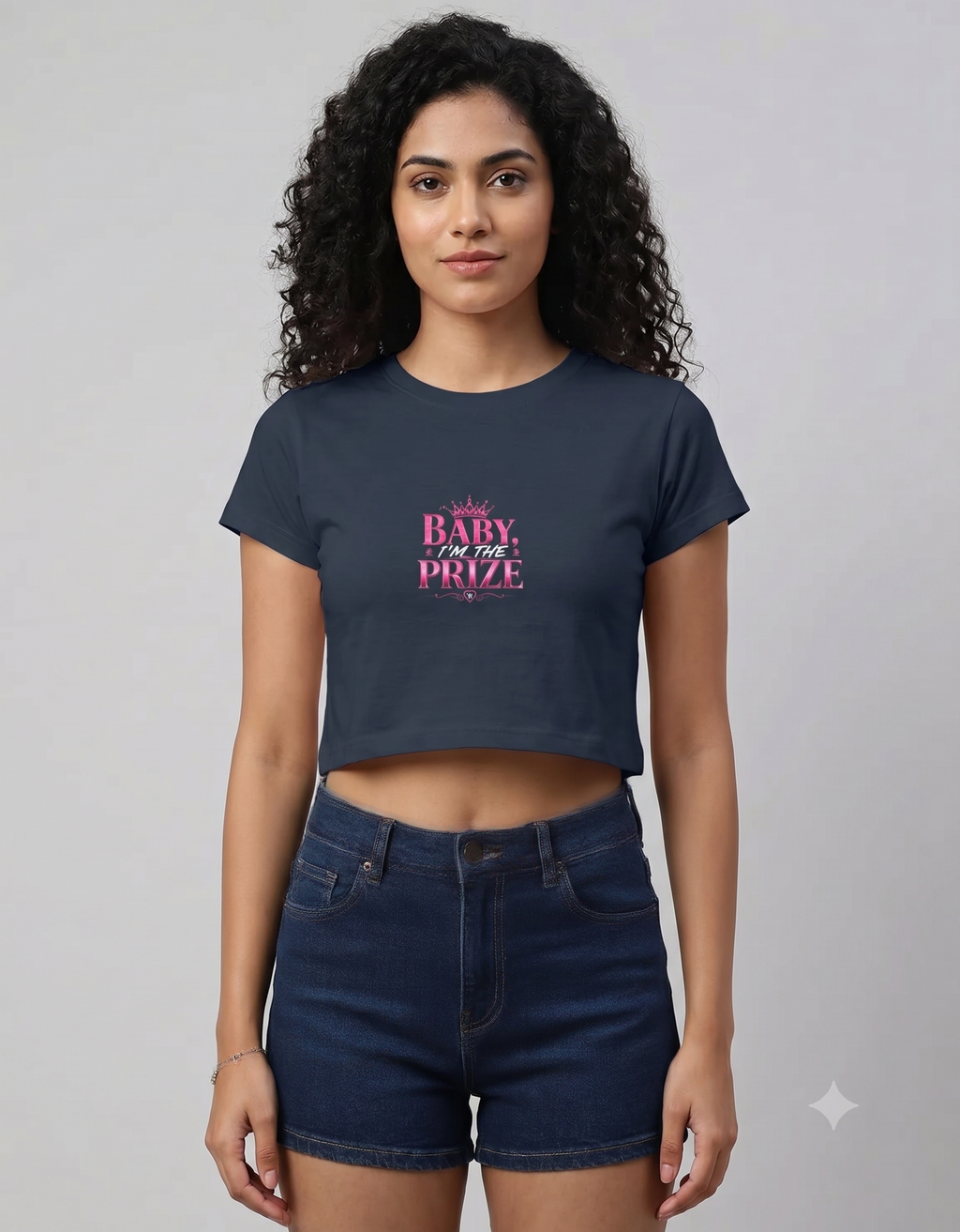Baby I'm The Prize Crop Top – Women's Graphic Tee