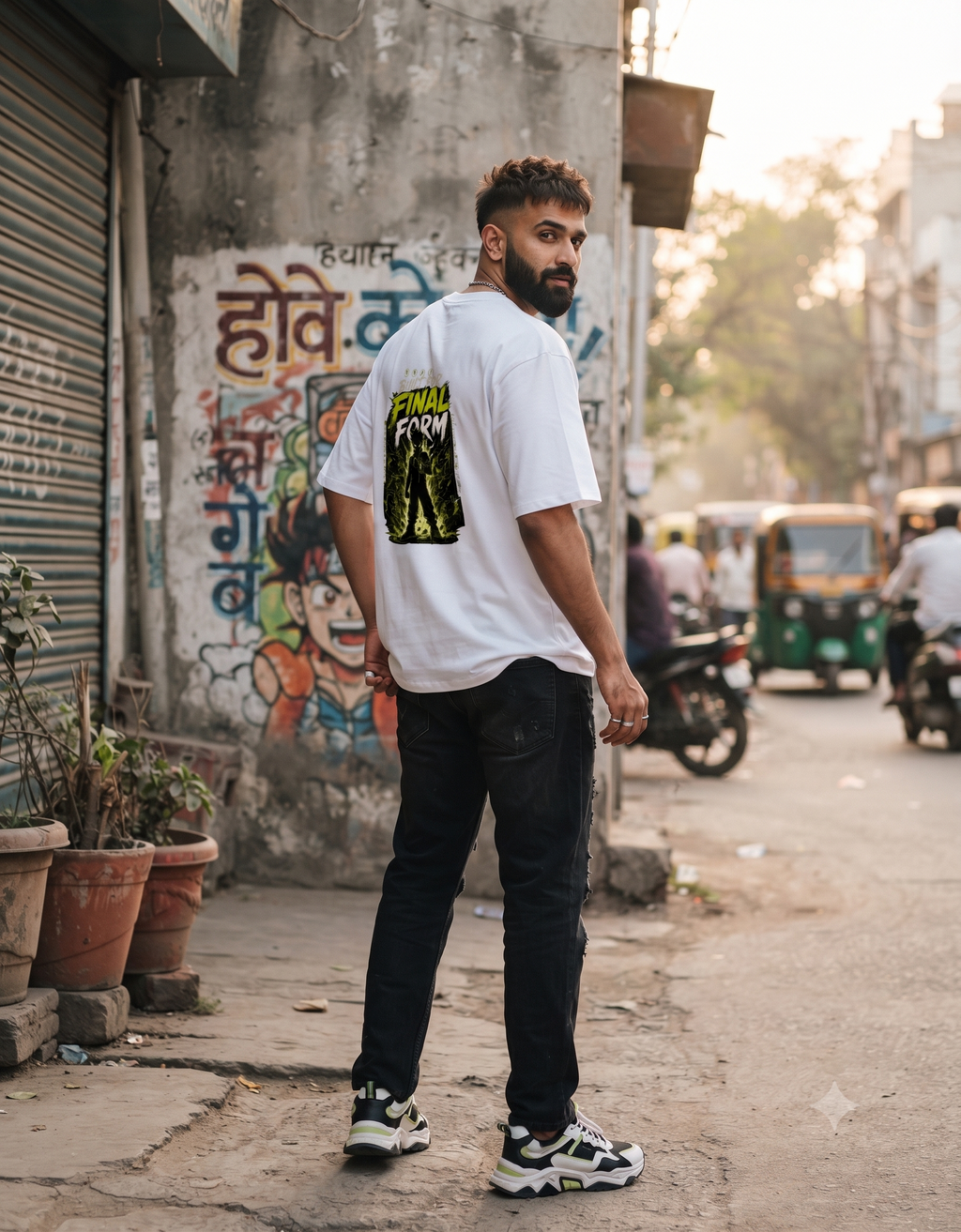 Built For Final Form Anime Silhouette Oversized T-Shirt – Graphic Tee