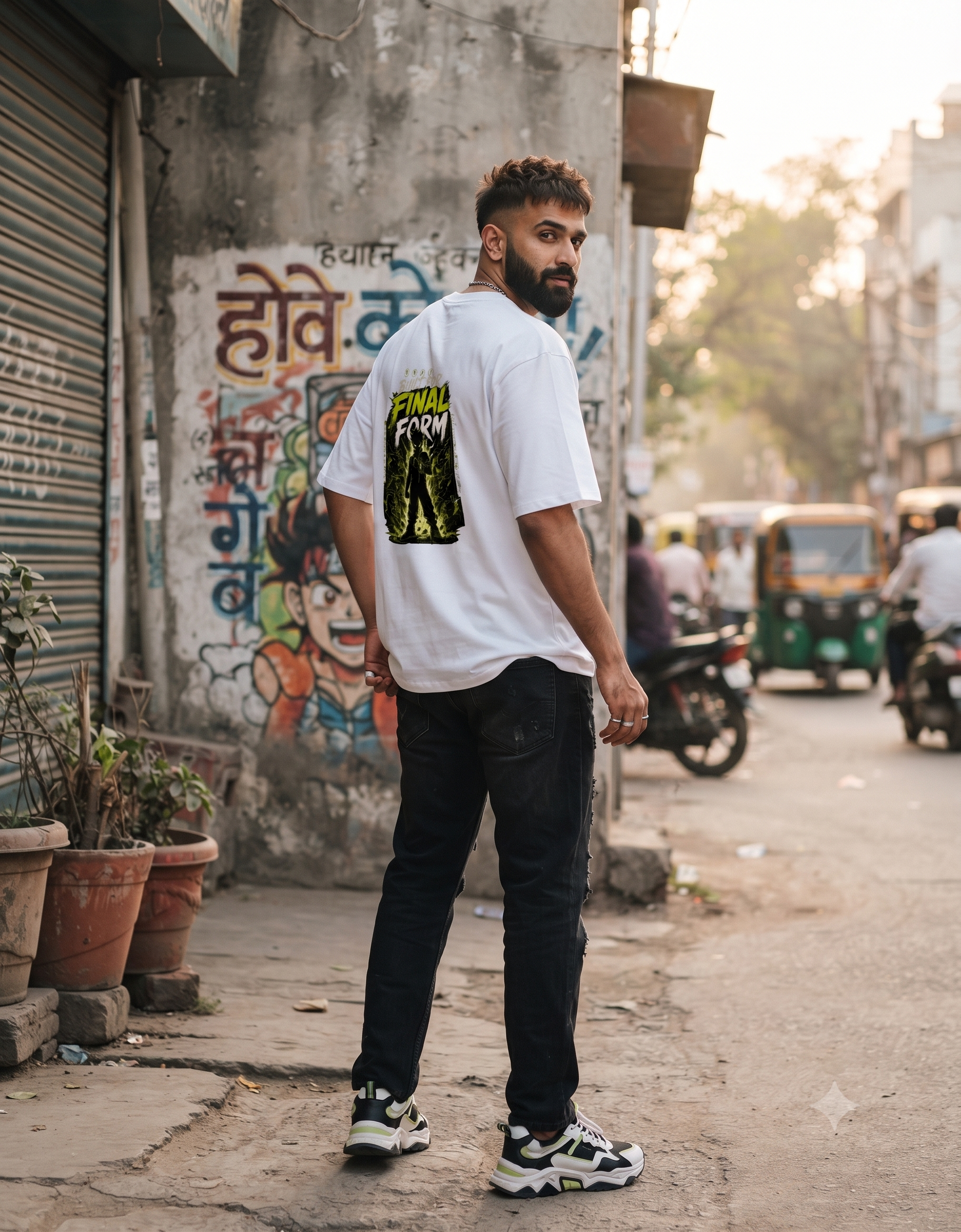 Built For Final Form Anime Silhouette Oversized T-Shirt – Graphic Tee